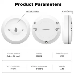 Датчик протечки ZigBee Tuya, Smart Life, Алиса, Салют