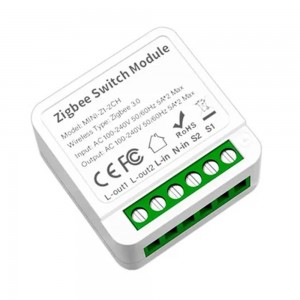 MINI-Z1-2CH - 2-х канальное ZigBee реле для выключателей, Tuya, Smart Life