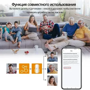 Датчик вибрации Wi-Fi Tuya, Smart Life