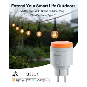 Sonoff S61STPF-PM-O Wifi розетка уличная, IP44, Matter, 16A, 3840W Max, с мониторингом