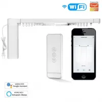 Умный регулируемый электрокарниз Moes для штор, Wi-Fi Tuya, Smart Life, Алиса, длина проема от 1м до 6.2 м., с RF-пультом 
