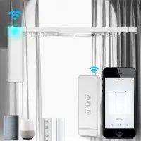 Умный регулируемый электрокарниз Moes для штор, Wi-Fi Tuya, Smart Life, Алиса, длина проема от 1м до 6.2 м., с RF-пультом 