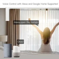 Умный регулируемый электрокарниз Moes для штор, Wi-Fi Tuya, Smart Life, Алиса, длина проема от 1м до 6.2 м., с RF-пультом 
