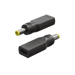 Переходник питания USB Type-C (F) - DC 5.5 x 2.5(M), черный