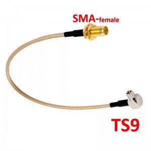 Пигтейл-переходник TS9 - SMA-female для подключения внешней антенны к 4G модему