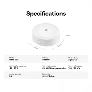 SONOFF SNZB-02M - Zigbee датчик температуры, влажности, давления воздуха, точки росы 